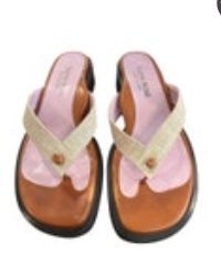 Taryn Rose “Tara” Linen Tan Flip Flops Sandals Size 7 Lug Sole Coastal Cruise