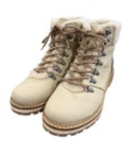 Alpine Design Beige Faux Shearling Holly Leather Hiking Boots Size 9.5