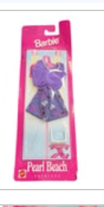 1997 Mattel Barbie Pearl Beach Fashions Purple Top Shorts Outfit Cat Eye Glasses
