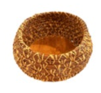 Woven Pine Needle Round Straw Trinket Basket No Lid