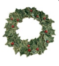 Handmade Pottery Holly Wreath 3D Decor Christmas Holiday 10” Studio