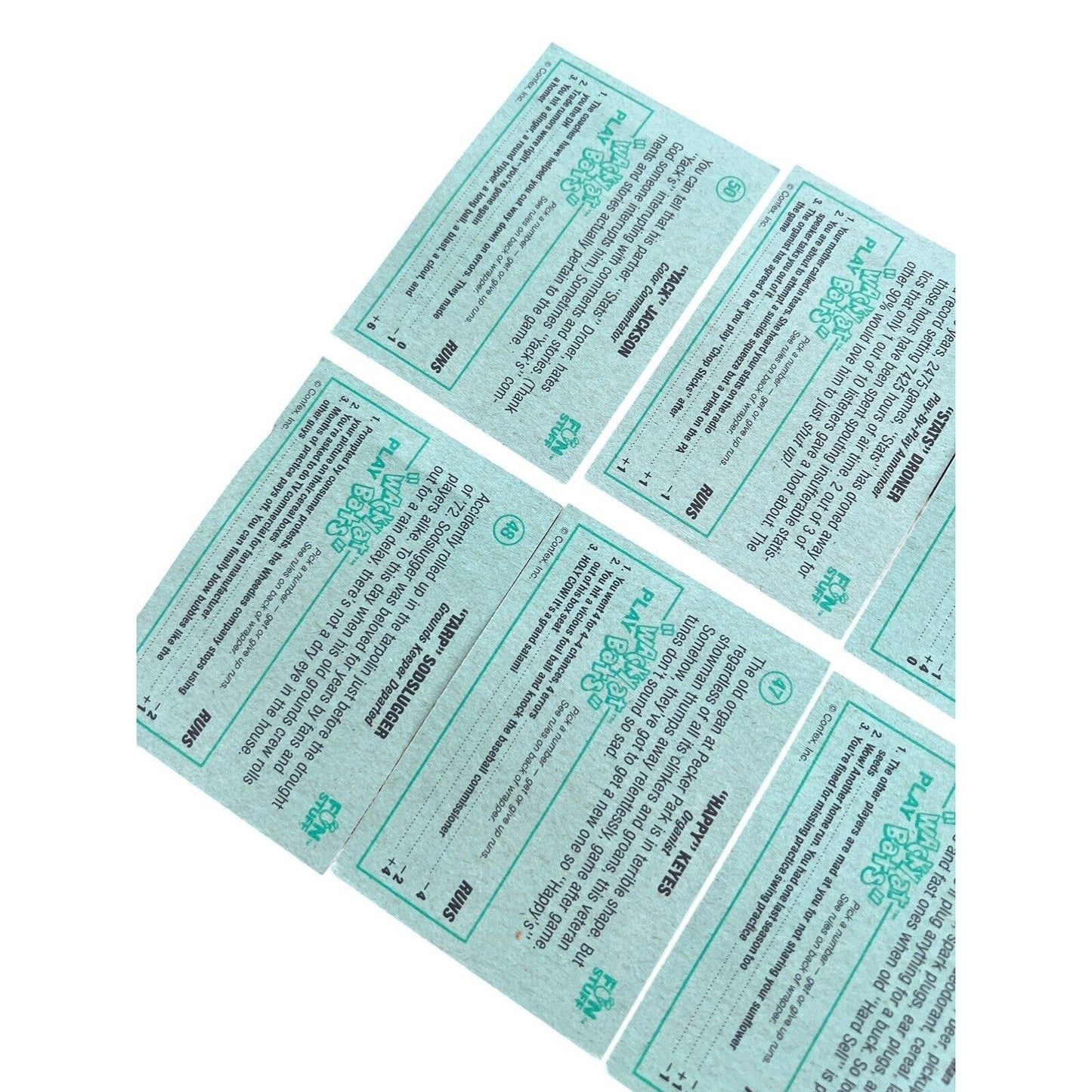 Wacky at Bats Confex Inc. Trading Cards Set Of 10