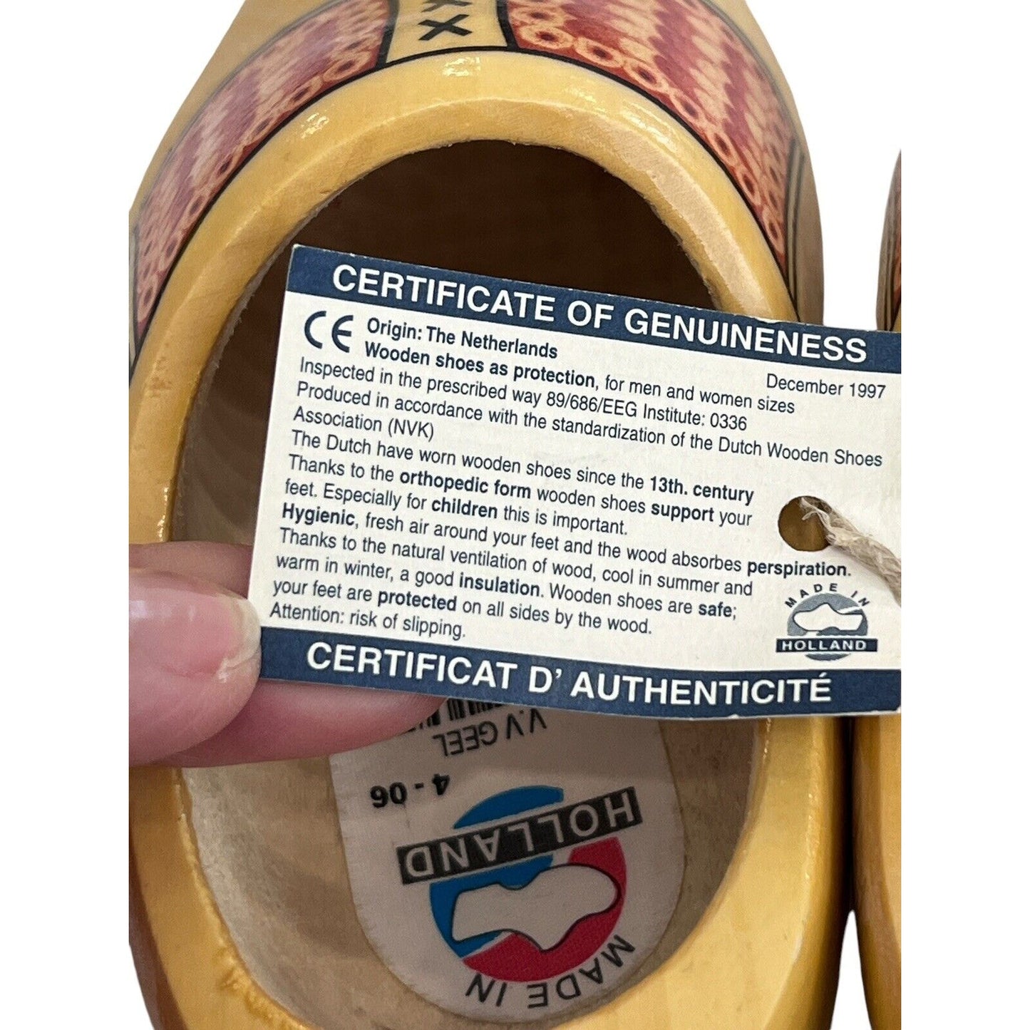 New Decorative Dutch Wooden Clogs Holland VV Geel 13 1/2 CM 21 Hand Painted Set