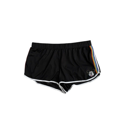 Size 3X Disney Womens Black Mickey Mouse Rainbow Trim Shorts Running