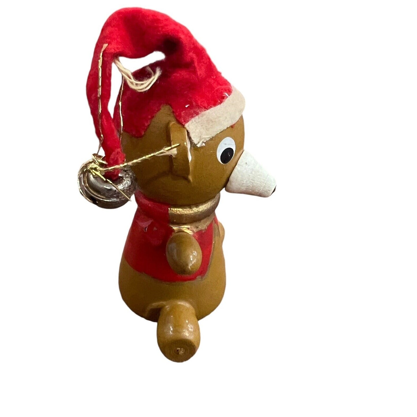 Vintage Hand Painted 1970’s Wooden Christmas Ornament Bear 3”