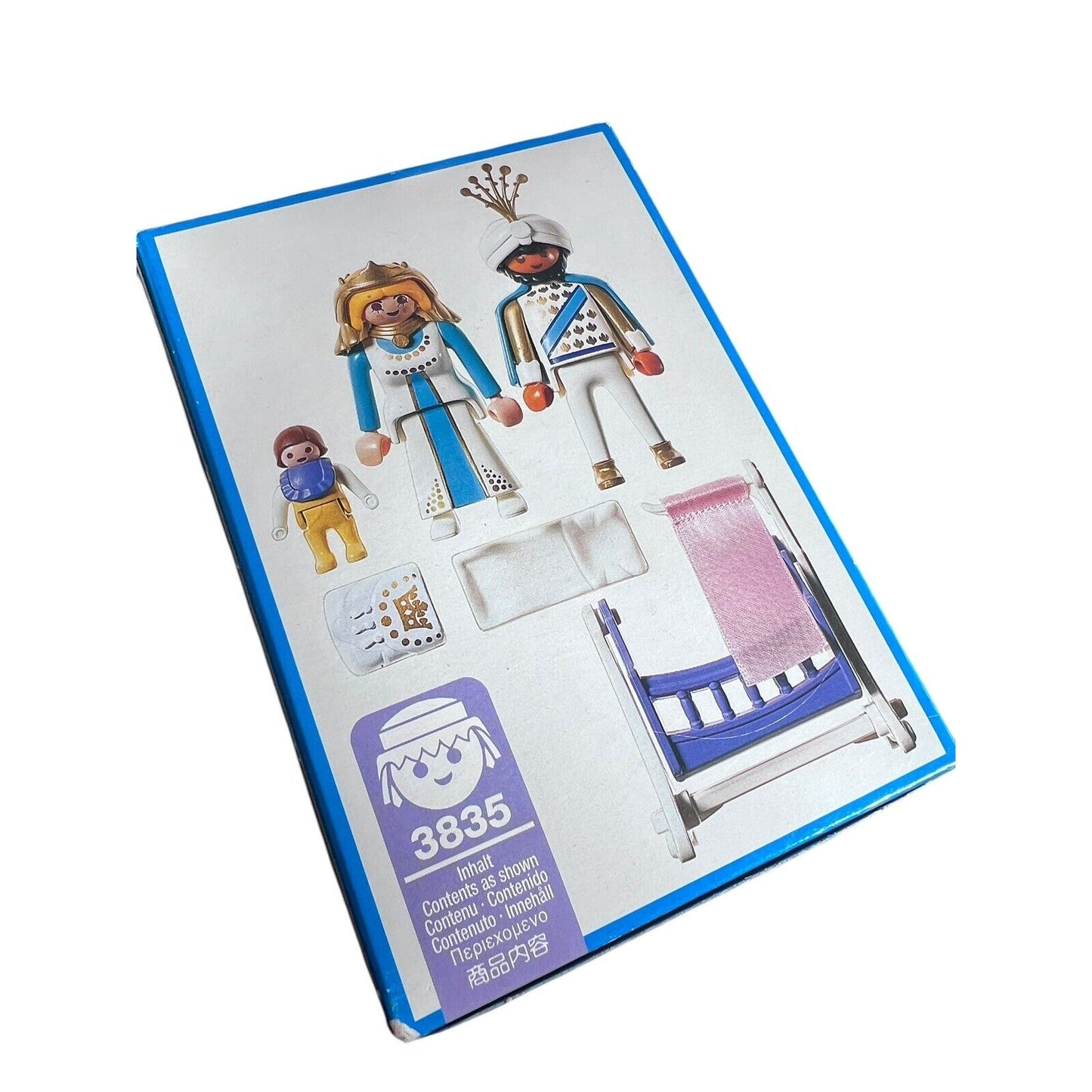 Vintage Playmobil 3835 Sultan Royal Family Prince Princess Baby Cradle Open 95