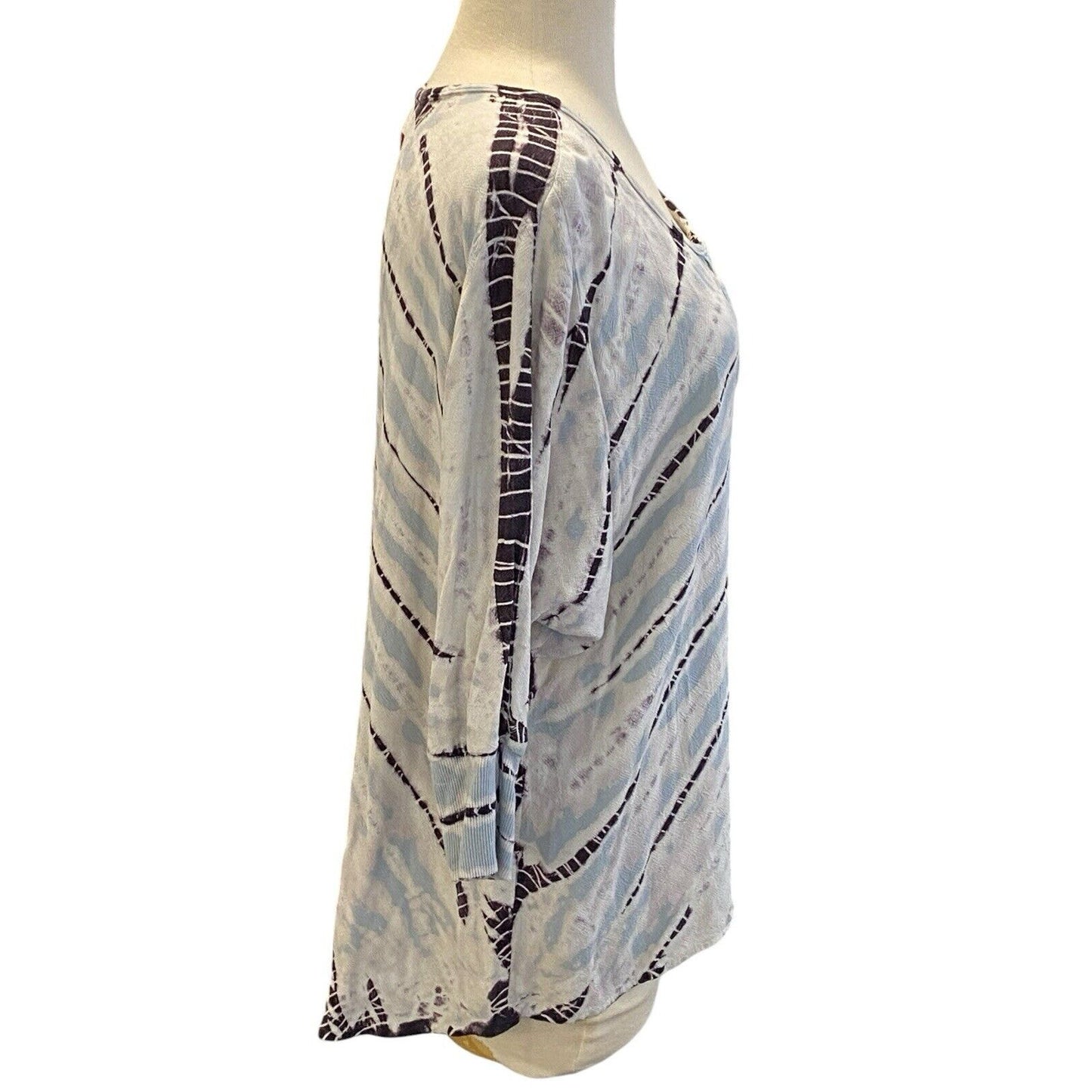Size Small Hard Tail Forever Boho Tie Dye Tunic Top Blue EUC Horizontal Stripe