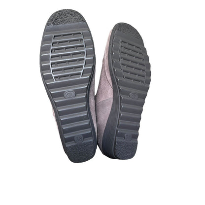 Size 8 Bjorndal Libby Womens Gray Wedge Heel Suede Booties Boots