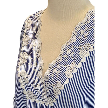 Size Small Laundry by Shelli Segal Womens Coastal Preppy Striped Dress Lace