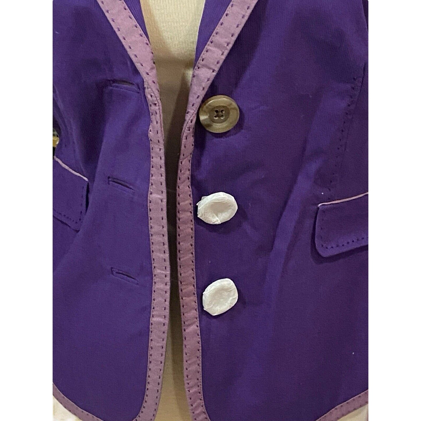 NWT Boden Single Breasted Three Button Classic Blazer Purple Willy Wonka Jacket