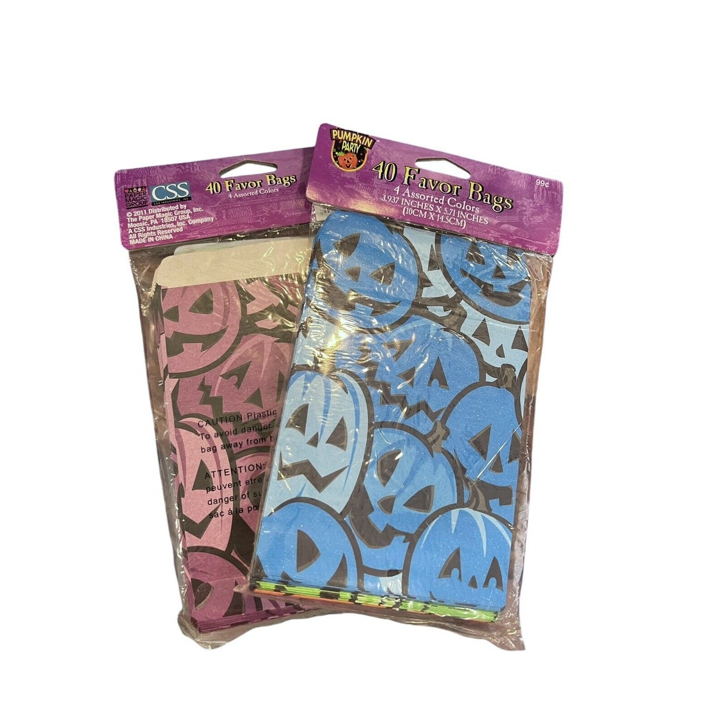 Pumpkin Halloween Candy Trick Or Treat Bags Two Sets Of 40ct NOS Multicolor