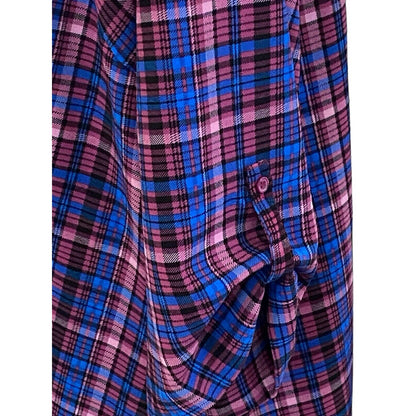 Size 28 Lane Bryant Purple Blue Pink Dress Long Sleeve Midi