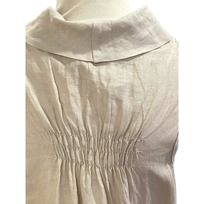 Un Coeur En Ete Beige Linen Top Blouse Tunic Italy See Measurements For Sizing