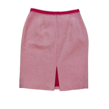 6 Boden Skirt Women Pink Pattern A-Line Zip Back Lining Cotton Blend