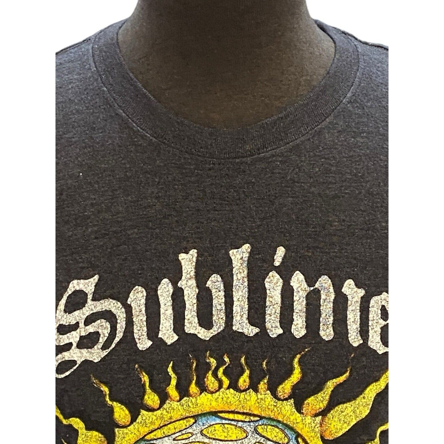 Size L Sublime Men T-Shirt Dark Gray Long Beach California Graphic Tee