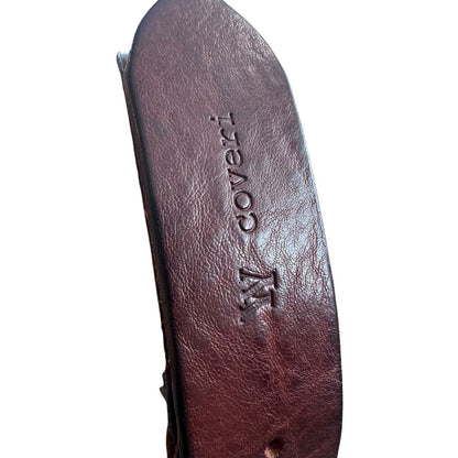 39 YY Coveri Brown Casual Real Leather 1.5” Wide Belt Made in Italy