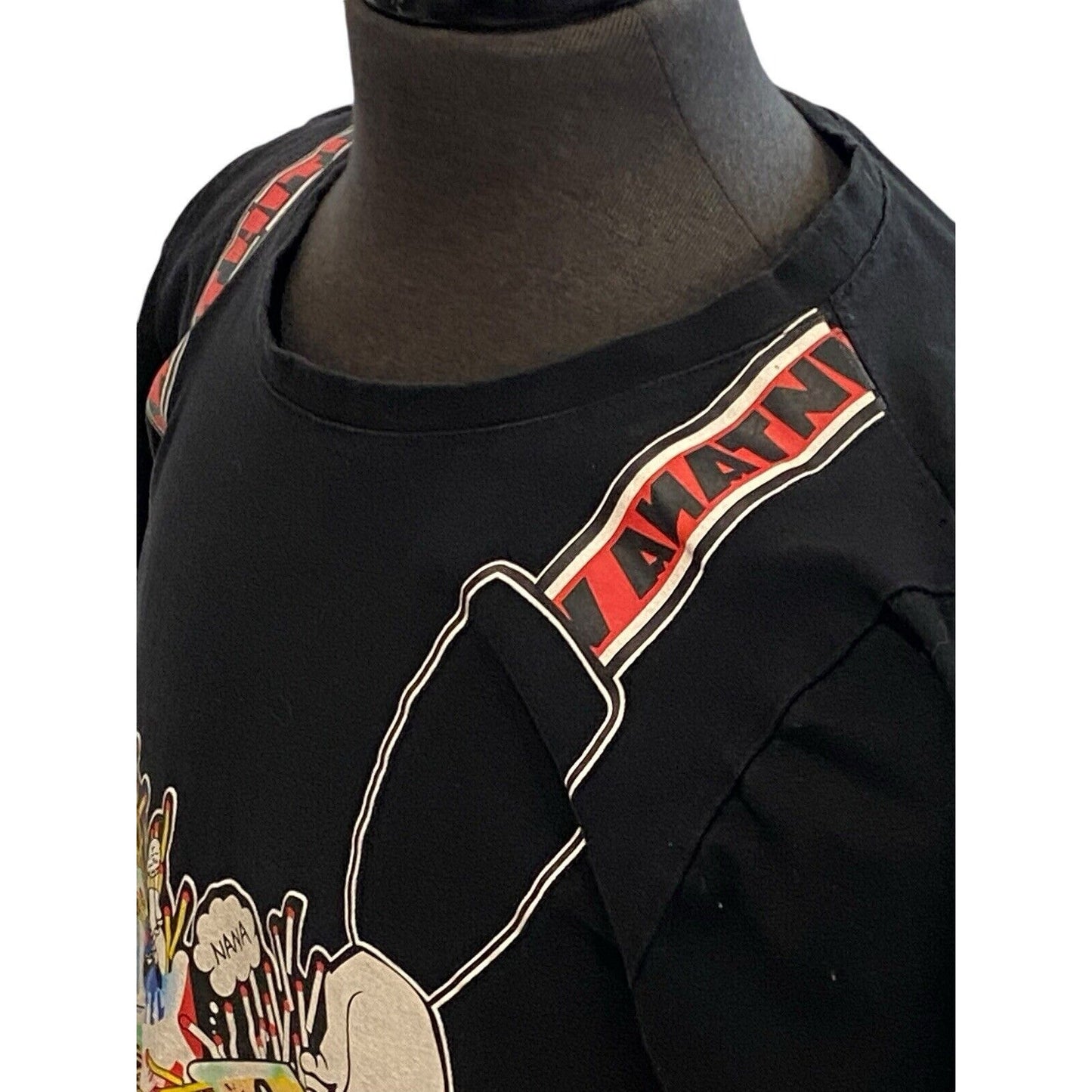 XXL Black Anime Graphic Matches T-shirt Shirt A. T. Man Brand Suspender Look