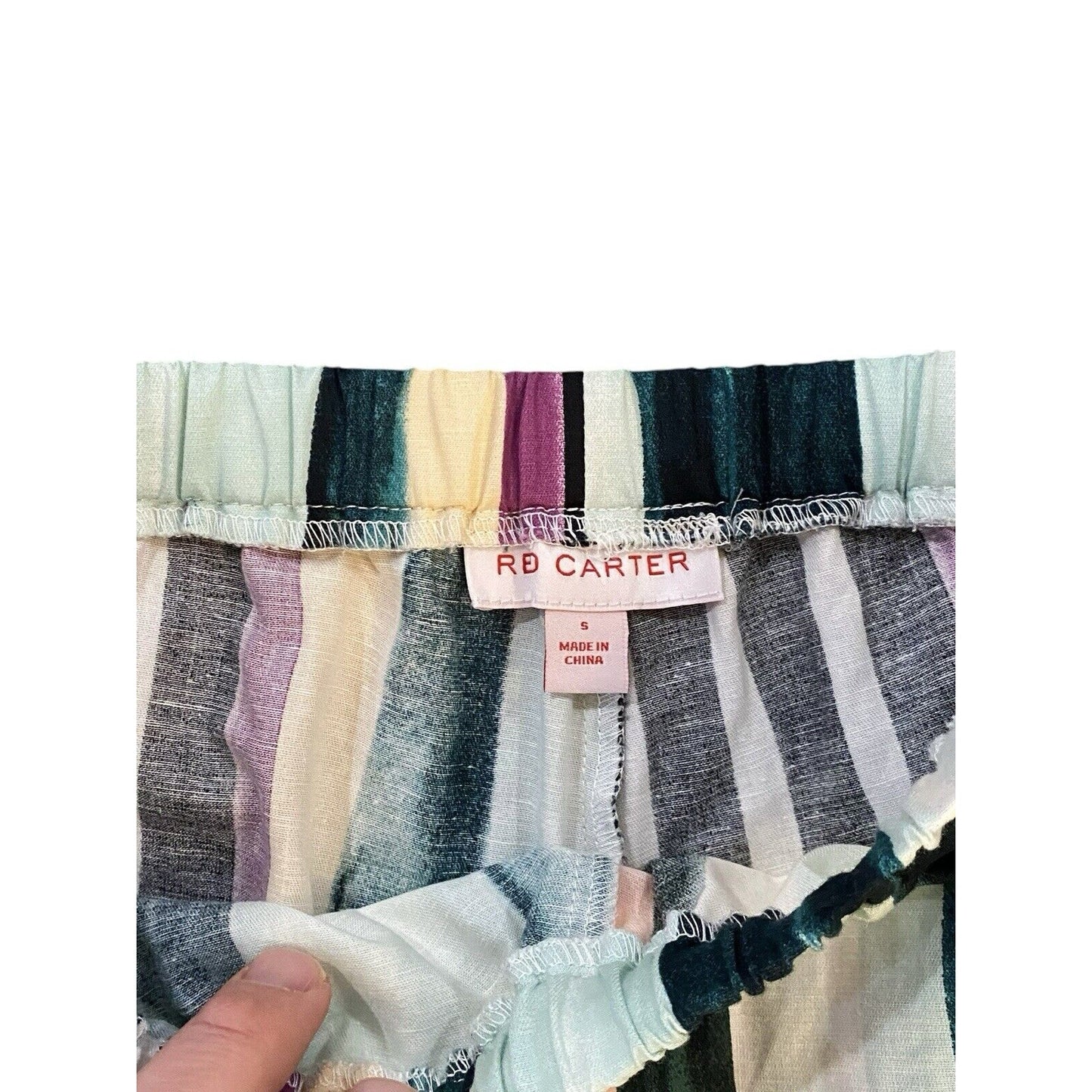 Size Small Red Carter Brand Linen Blend Pants Stripe Hippie Festival