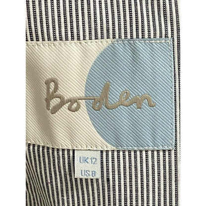 NWT Boden Single Breasted Three Button Classic Blazer Pinstripe Blue Jacket 8