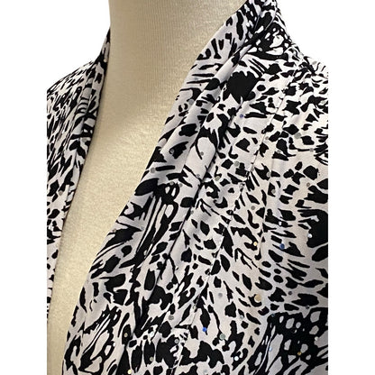 Emily Daniels Black White Cardigan Open Sparkles Size Small