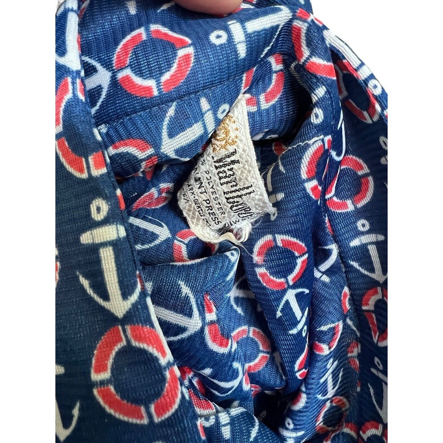 MARLBORO CLASSICS Womens Nautical Shirt Large Rare Vintage Button Down Polyester