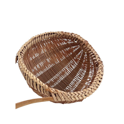 Primitive Rattan Wicker Basket Woven Soup Ladle Strainer Dipper Vintage