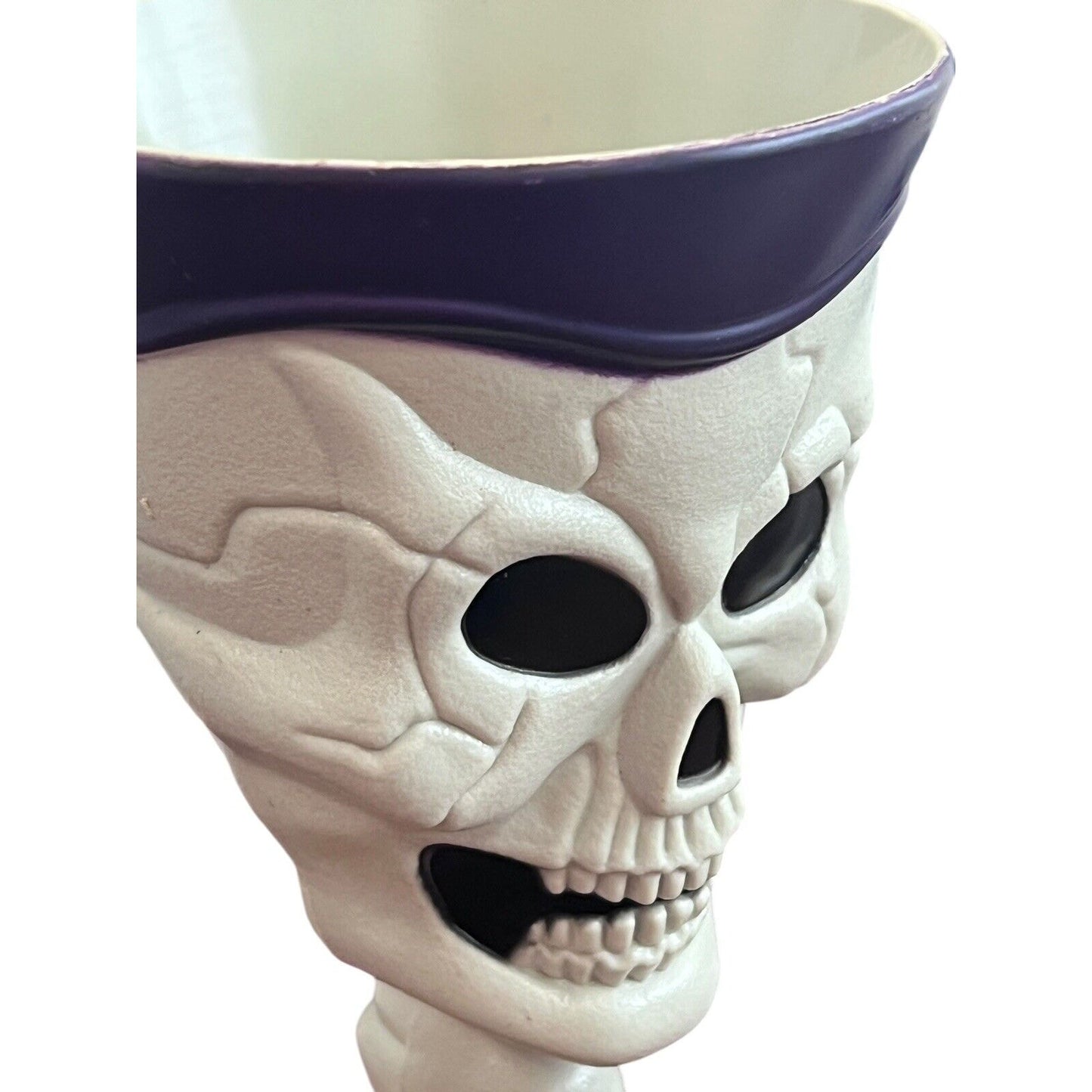 Vintage Skeleton Skull Plastic Wine Goblet Halloween Bones Cup Glass Glasses