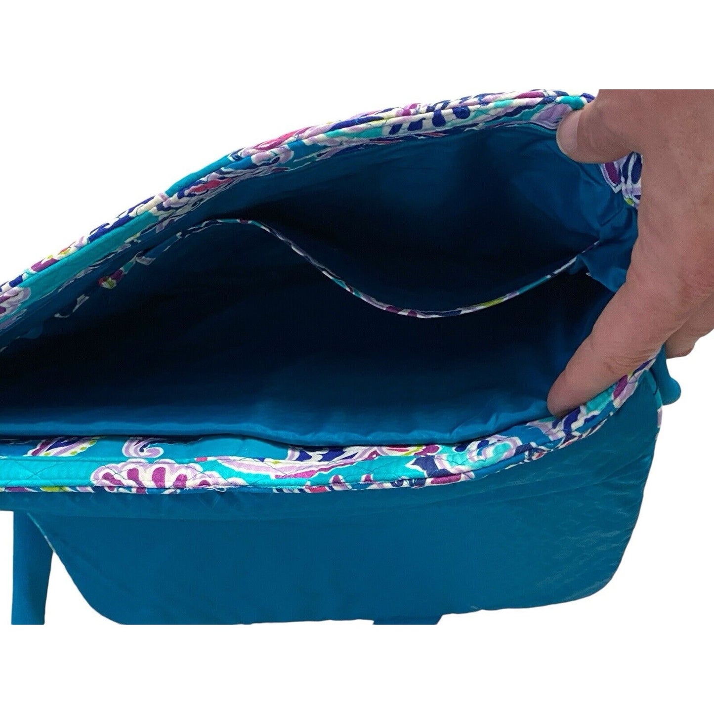 Vera Bradley Lighten Up Messenger Bag Waikiki Blue Paisley Crossbody