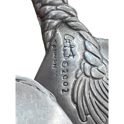 Vintage 2002 Arthur Court Pewter Nautical Rope Western Motif Salad Serving Set