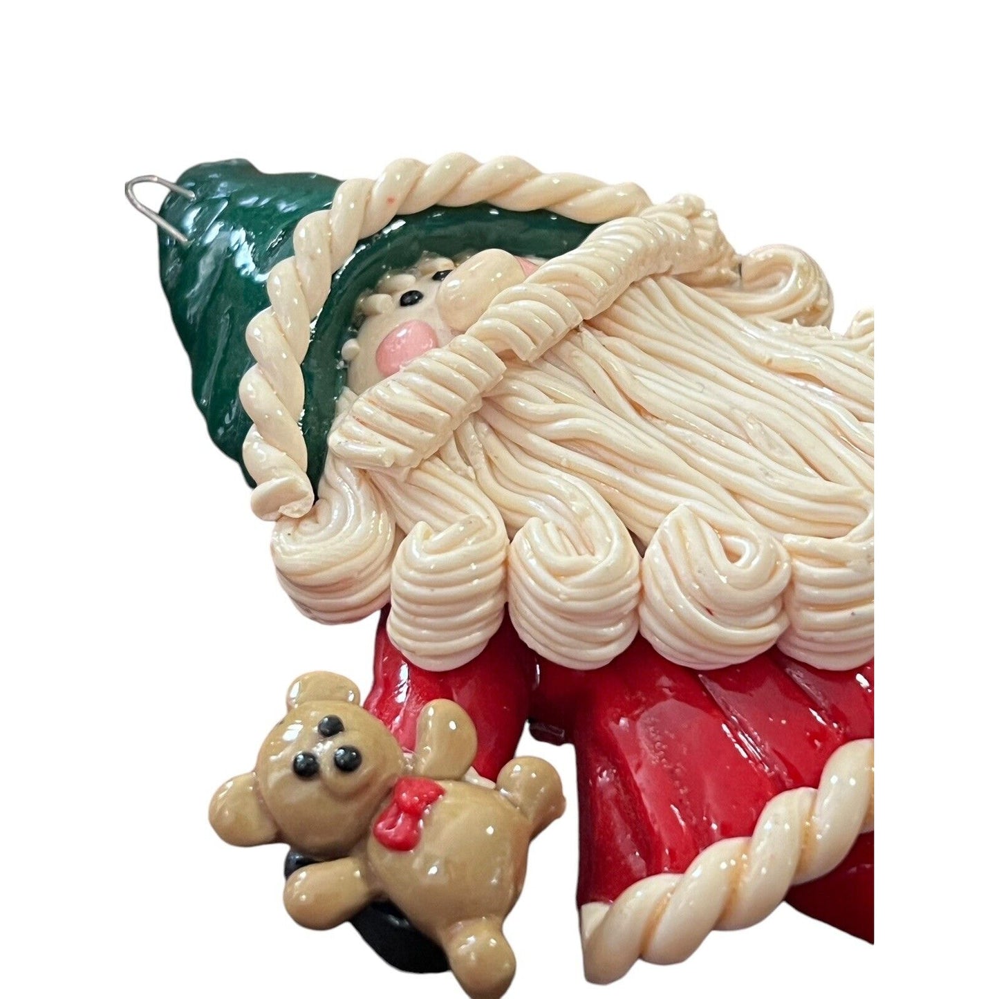 Dough Christmas Ornament Glossy Golf Santa Claus Sleigh Set Of Two