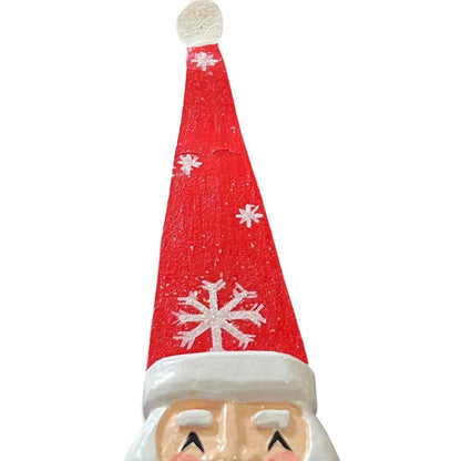 Santa Claus Metal Painted Christmas Ornament Holiday Handpainted Glitter