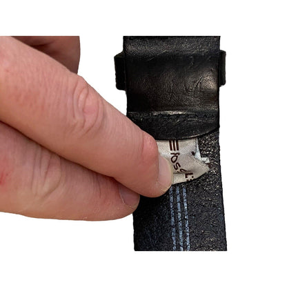 Fossil Black Leather Belt Size 42 Adjustable Wear On Leather And Buckle