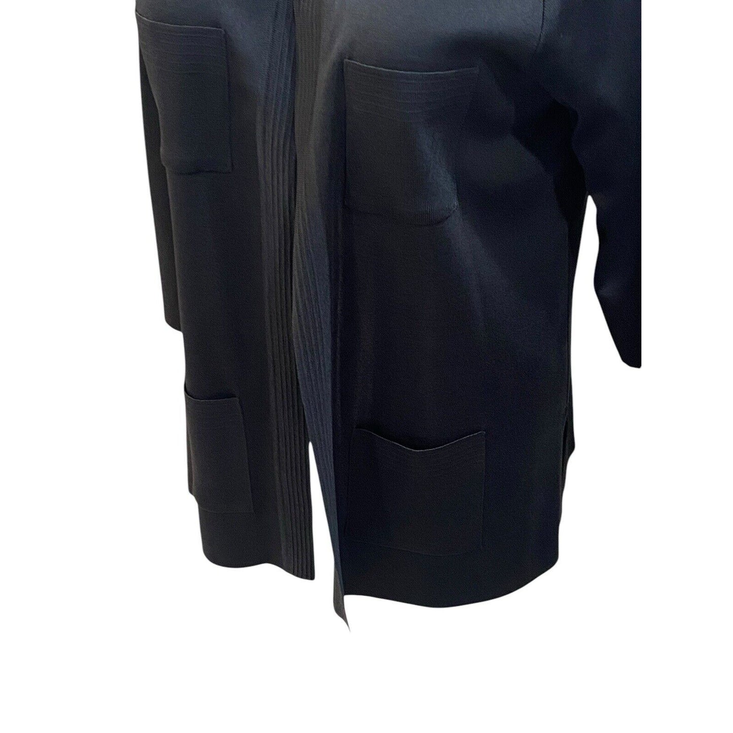 Size XL Exclusively Misook Gray Solid Open Front Sweater Cardigan 4 Pocket