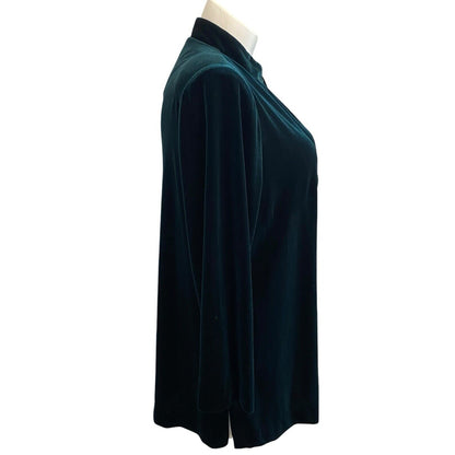 Vintage 90s R&M Richards Size 18 Hunter Green Velveteen Velour Jacket Holiday