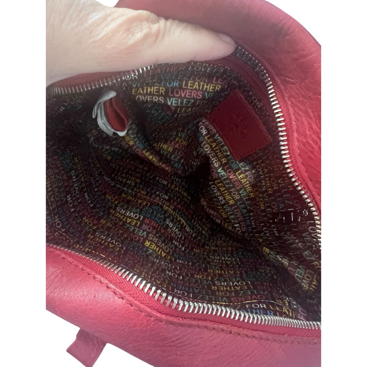 Velez Leather Handbag Crossbody Red Tassels Adjustable Strap