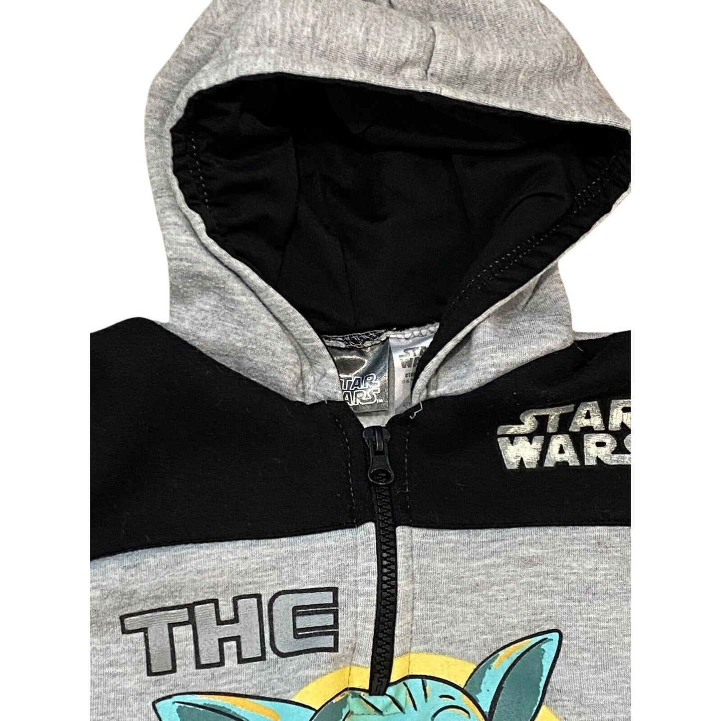 Size 5T Star Wars Mandalorian The Child Kids Long Sleeve Hoodie 1/4 Zip