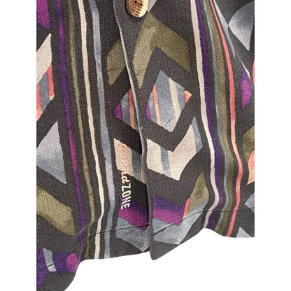 Tommy Bahama Button Up Shirt Mens XL Island Zone Silk Blend Short Sleeve Geometr