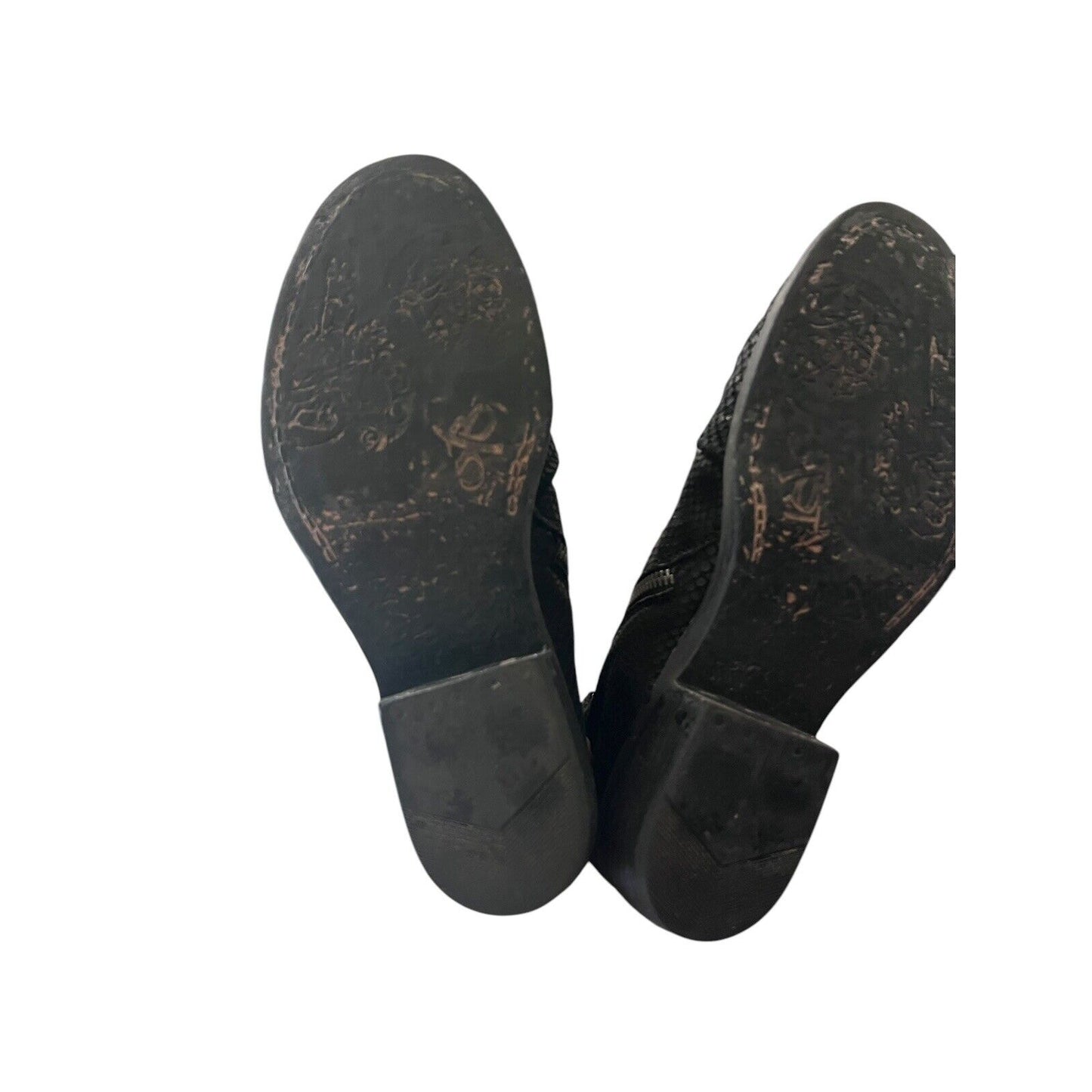 OTBT Boots Womens 8 M Yokel Shoes Black Leather Snakeskin Zipper Ankle Casual