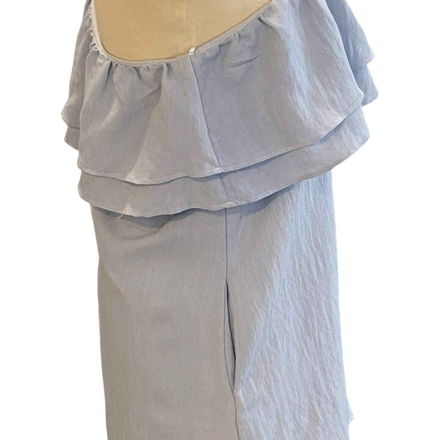 Size Medium Vestique Blue One Shoulder Ruffled Women's Dress NWT