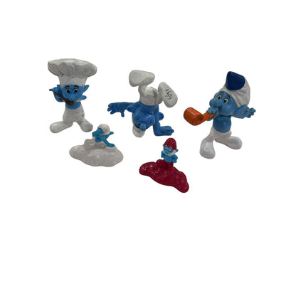 McDonald's Smurf Figures: Baker, Hefty, Party Planner, Papa Smurf And 5 Pieces