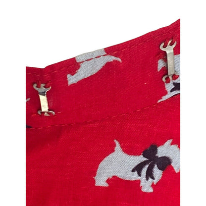 Vintage 80s Scotty Dog Red Circle Skirt Handmade Party Costume
