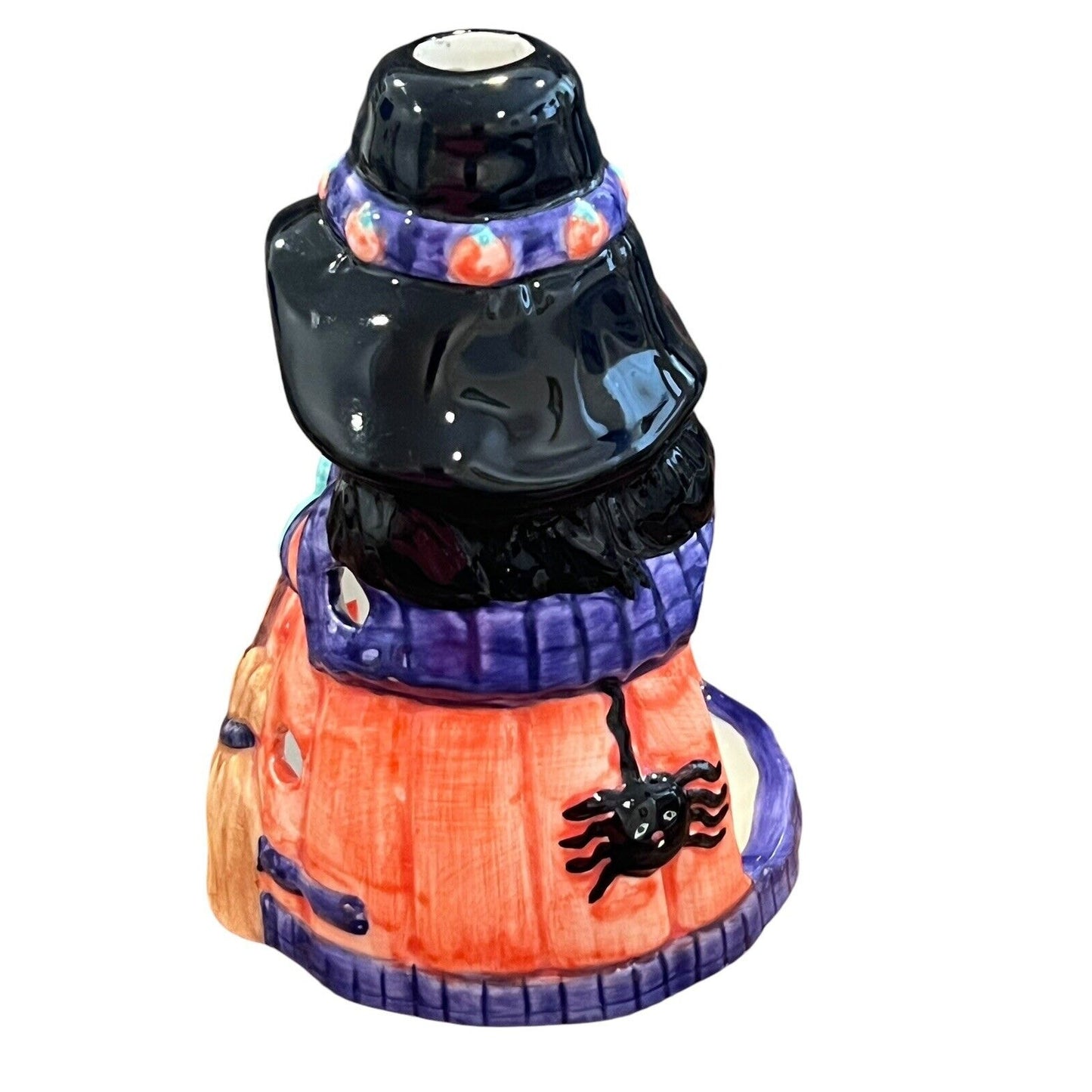 Ceramic Witch Hand Painted Tea Light Candle Holder Halloween Sharry Holiday