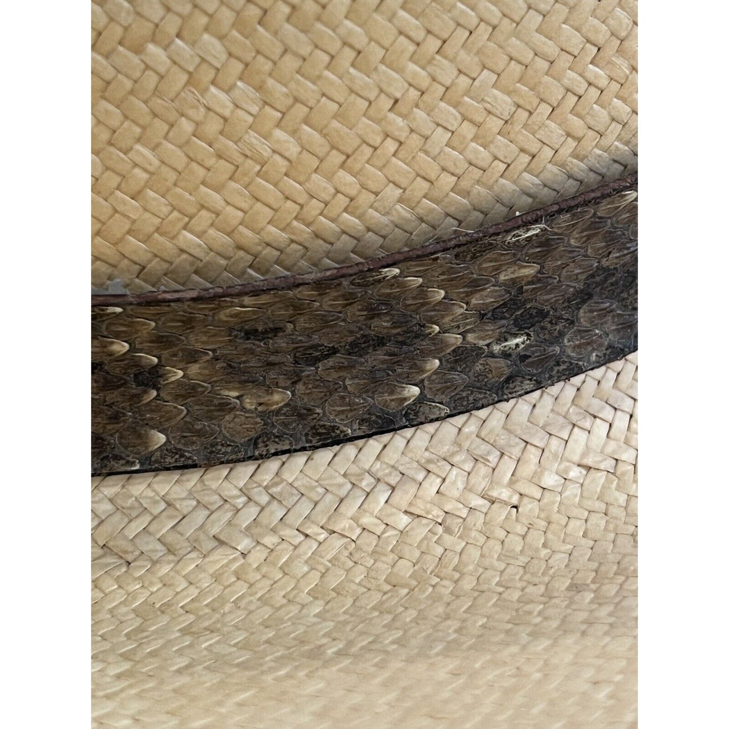 Stetson Rattlesnake Straw Cowboy Rattle Included Hat Size 6 7/8 - 55 6X