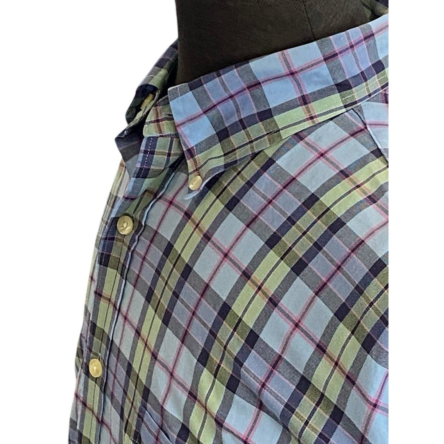 Austin Reed London Men Sz XL Extra Large Shirt Short Sleeve Button Down Plaid