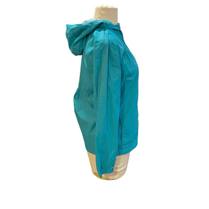 Size Medium Turquoise Blue Columbia Womens Windbreaker Hooded Jacket Full Zip