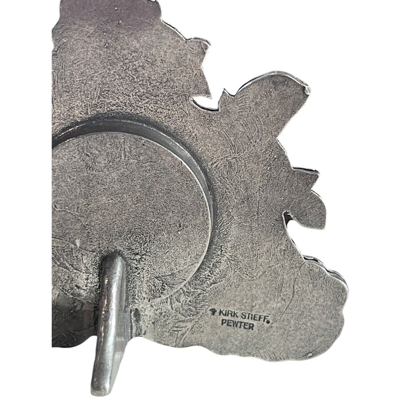 Vintage Lenox Kirk Stieff Pewter Quartz Clock Floral Poppy Desk Table Travel