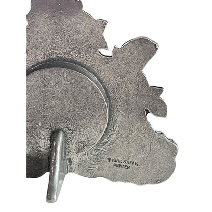 Vintage Lenox Kirk Stieff Pewter Quartz Clock Floral Poppy Desk Table Travel