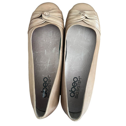 Size 7 N Abeo Terrie Women's Flat Shoes Leather Tan NWOB