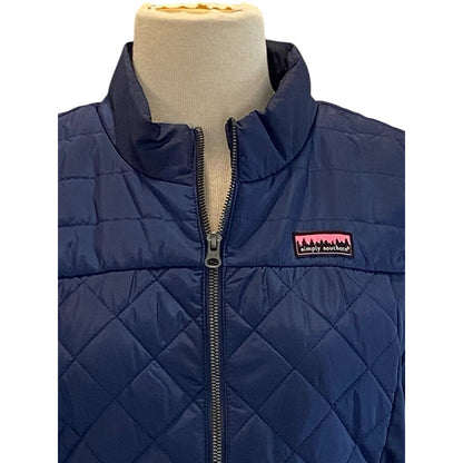 Size Medium Simply Southern Women’s Azure Navy Blue Puffer Vest Classic Preppy