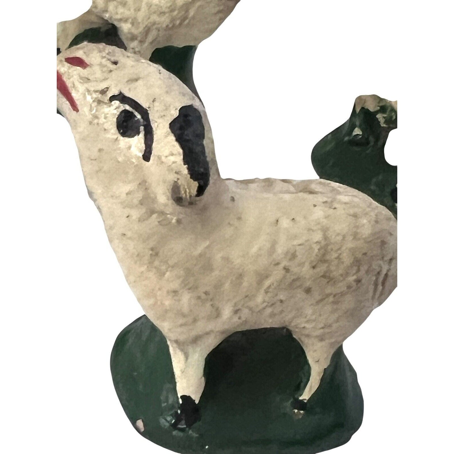 Vintage Sheep Nativity Christmas Clay Hand Painted Handmade Lot Of 4 Farm Rustic